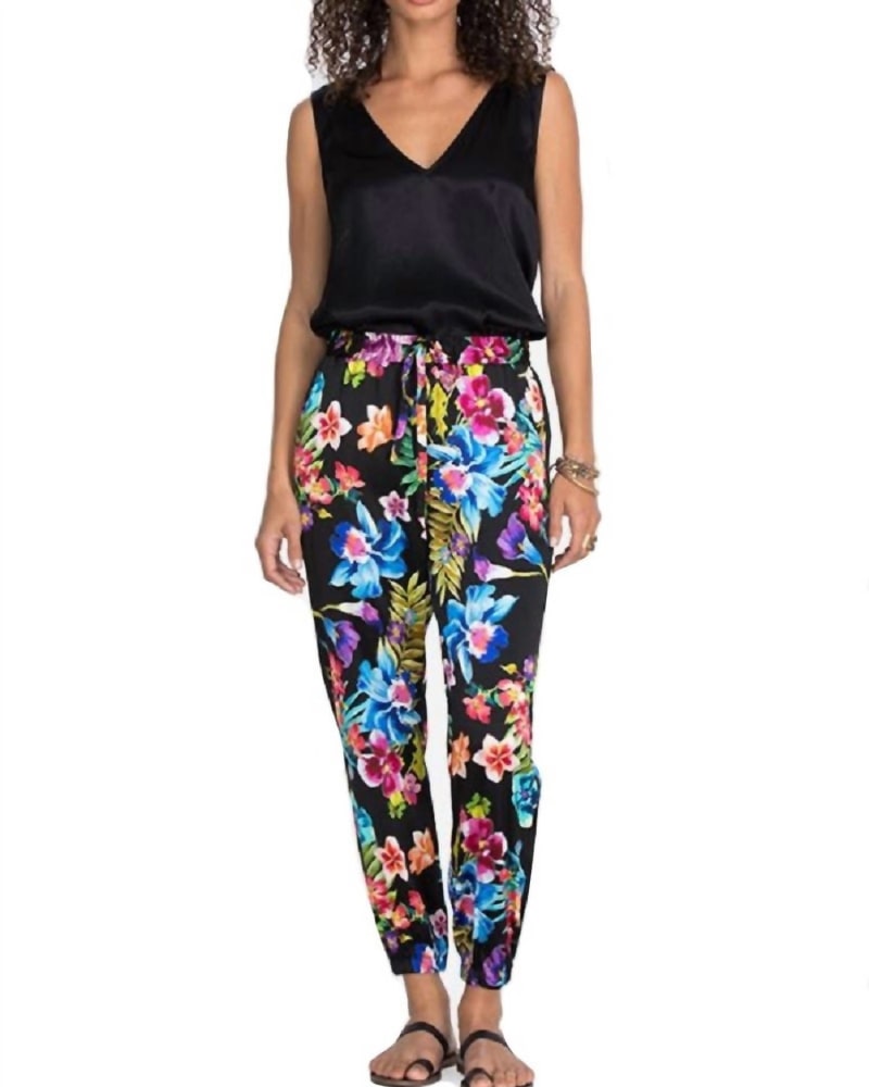 Front of a model wearing a size Large Aruba Genvieve Jogger in Multi in Multi by Johnny Was. | dia_product_style_image_id:332232